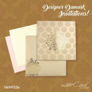 Designer Damask Wedding Invitation Card Online